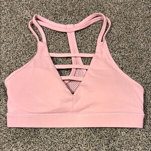 ZYIA Pink Racerback Sports Bra with Lattice Detail